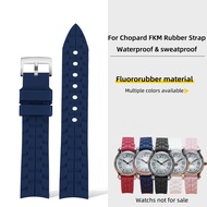 Curved Fluororubber Watch Strap Fit Chopard Happy Sport Happy Diamond Ladies Watch Waterproof Replac