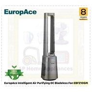 EuropAce Intelligent Air Purifying DC Bladeless Fan | Dual HEPA13 Filter | EBFZ10GM | EBF Z10GM (8 Y