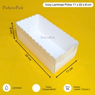 Plain White Laminated Ivory Cake Box 11x22x8cm Premium Ivory Laminated 11 x 22 x 8 Full Mica Lid (10