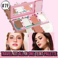 ชุดเครื่องสำอางเดินทางแบบครบชุด พาเลตต์เนื้อสัมผัส 4 สี พร้อมไฮไลท์ บลัชแต่งหน้า คอนทัวร์ บรอนเซอร์