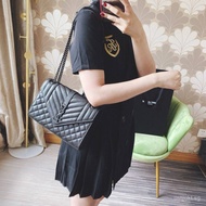 Real Shot (Imported leather from Italy) Embossed Quilted Genuine Leather Envelope Bag Classic V-shed