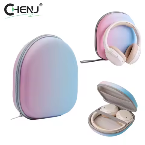 Headphone Storage Bag Gradient Color Headset Case EVA PU Shockproof Waterproof Protective Cover Carr