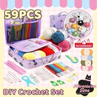 FULL SET 59PCS Crochet Set Kit DIY Homemade Handmade Cotton Beginner Professional Yarn Wool Sewing K