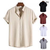 Minimalist shirt Chinese Collar Polo for Men Long/Short Sleeves Full Buttons Cotton 5 Color Size M t