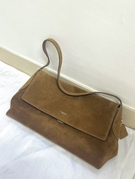coach chelsea 36 麂皮焦糖色 large大號 牛剖層革 單肩包