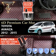 Top Carpet TOYOTA AVANZA ( 2012 - 2015 ) 6D PU Leather Car Carpet VIP Car Mat Floor Mat Alas Kaki Ka