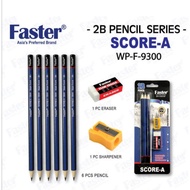 FASTER 2B Pencil Set (8 in 1)/ Pensil 2B/ Pensel 2B Set Alat Tulis Murah Dan Borong/ Hadiah Bajet (W