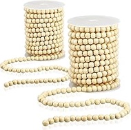 Giegxin 2 Pcs 66 Feet in Total Christmas Wooden Bead Garland Decor Christmas Tree Decorations Handma