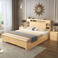 【Sg Sellers】Solid Wood Bed Storage Bed Frame Bed Frame with Storage Drawer Storage Drawers Bed Frame Solid Wooden Bed Frame Bed Frame Bed With Mattress Single/Queen/King Bed