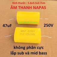 TỤ 47uF 250V VÀNG DẸT - TỤ LOA SUB - TỤ LOA SÚP - TỤ LOA MID BASS - TỤ LOA BASS