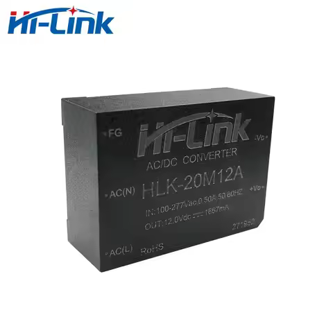 4000Vac Hi-Link 85-305Vac to 20W 5V 4A/12V 1.66A AC DC Single Output Power Supply Module HLK-20M05A/