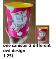 tupperware owl - one touch canister 1.25L - air tight