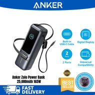 Anker Zolo Power Bank 25,000mAh 165W with Retractable and Built-In USB-C Cables