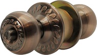 LOCKSET Privacy Door knob Lock Set with 2 Latches, Door Handle for Bedrooms and Bathroom. Antique Copper