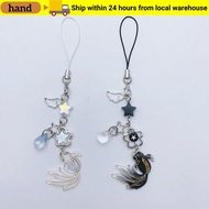 HAND Mobile Phone Chain, Good Luck Koi Phone Beaded Charm, Y2K Waterdrop Star Beaded Phone Lanyard P