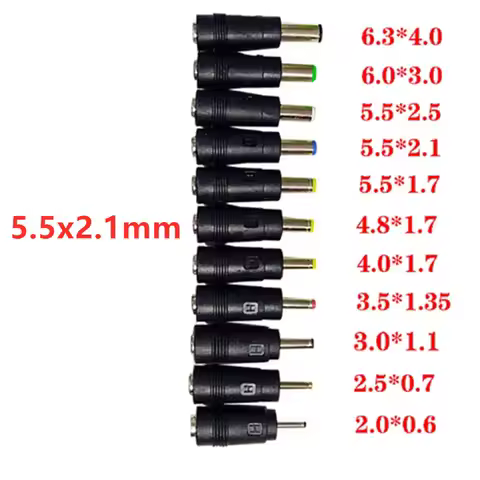 Q39D Power Connectors Adapter 5.5mmx2.1mm Female Plug to 2.5x0.7/3.5x1.35/4.0x1.7/5.5x2.5/5.5x2.1mm 