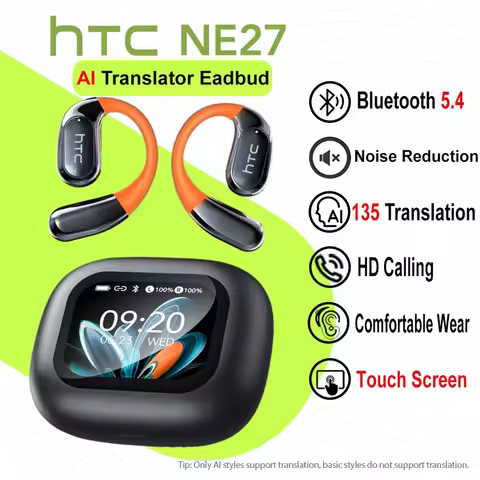 Bluetooth Earphone HTC NE27 AI Translator Wireless Earbud Open Ear High Quality Earphone HD Call HiF