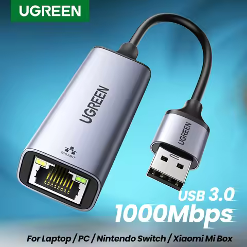 UGREEN USB Ethernet Adapter USB 3.0 Network Card to USB RJ45 Lan for PC Windows 10 Xiaomi Mi Box 3/S