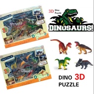 IN-STOCK. 3D DINOSAUR PUZZLE DIY DINO 3D PUZZLE ASSEMBLE DINOSAUR TOYS 8 PCS SET DmHr