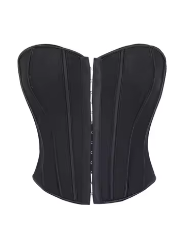 Women's Y2K Gothic Strapless Corset Sweetheart Neck Back Lace Up Club Night Party Bustier Top