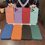 Case For iPhone 12 Pro Max 12Mini 11 Pro Max 11Pro 12Pro Matte Candy Color Slide Camera Lens Protector Soft Silicone Shockproof Cover