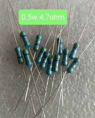 10BUAH RESISTOR 0.5W 4.7 OHM SETENGAH WATT 4R7 OHM 4R7OHM 0.5WATT
