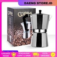 Moka Pot Coffee Maker Espresso Teapot Stovetop Filter Espresso Coffee Maker OneTwoCups Aluminum/