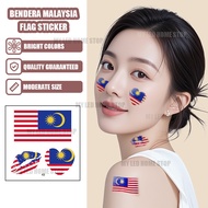 ✨ Lowest Price ✨ 2025 Malaysia Flag Sticker Bendera Malaysia Face Sticker Tattoo Sticker 3in1 Flag S