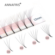 ANNAFRIS 3D 4D 5D 6D Premade Fan Lash Extensions Long Stems Russian Volume Pre Made Mink Eyelashes