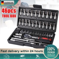 CHUANGCHAO Heavy Duty 46pcs Tool Box Car Motorcycle Repair Set Hand Tools Home Service Motor DIY Kit