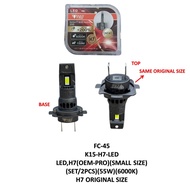 LED,H7(OEM-PRO)(SMALL SIZE)(SET/2PCS)(55W)(6000K) H7 ORIGINAL SIZE