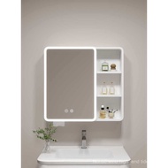 Storage Mirror Cabinet with Shelf, Wall-Mounted Beauty Mirror, Smart Space Aluminum Rounded Corner B