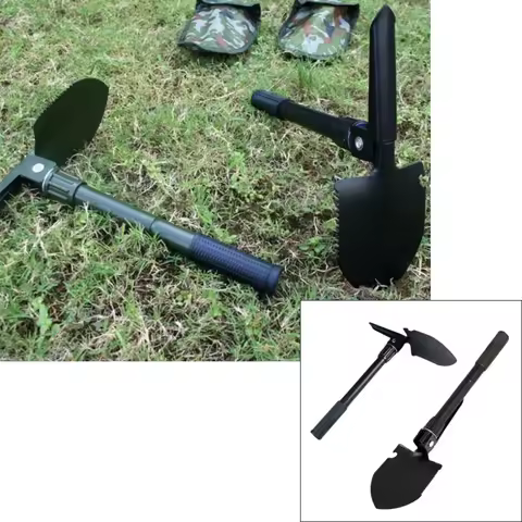 Outdoor Folding Shovel Tool | 3-Second Convertible Digger Axe & Snow Scraper | For Camping Use
