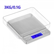 Cân Tiểu Ly Điện Tử Platform 3KG/0.1G (Tặng 2 Khay Nhựa) Cân Điện Tử Mini Inox I-2000 Quy mô nhà bếp