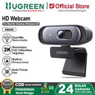 UGREEN Webcam 2K 30fps/1080P 60fps with Privacy Cover Dual Noise Cancellation Microphones Computer