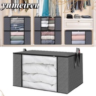 YUMEIREN Clothes Storage Bins, Transparent Window Non-woven Fabric Foldable Storage Box, High-capaci