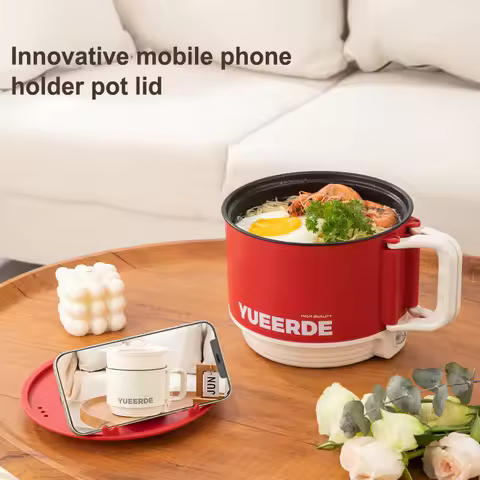 Multifunctional Portable Electric Cooking Pot Mini Hot Pot Instant Noodle Cooker For Dormitory & Hou