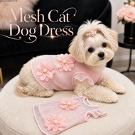 BACKSTREET4FC3 Pet Sundress,  Flowers Mesh Cat Dog Dress, Fashion Comfortable Breathable Sleeveless 
