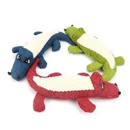 Dog Plush Toy Pet Chew Toy Corn Wool Linen Simulated Crocodile Squeaky Dog Toy