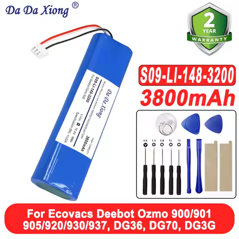 For Ecovacs N5 Go Hero Power N8 Pro Capacity 3800mAh S09-LI-148-3200 Battery