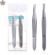 2 Pcs/Set Professional Stainless Steel Hair Removal Clip Eyebrow Face Hair Remover Tweezers Makeup Tool Pinset
