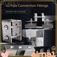 ALMA Pipe Fixed Joint, 40*40mm solderless Square Tube Connector, Connector Accessories carbon steel 
