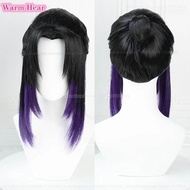 NEW 35cm Long Synthetic Anime Kochou Shinobu Cosplay Wig Black Purple Gradient Wig Headwear Heat Res