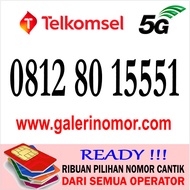 Nomor Cantik Simpati Telkomsel Support 5G Nomer Kartu Perdana 0812 80 15551