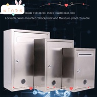 WINTE Mailbox, Waterproof Stainless Steel Letter Box, Portable 3 Sizes with Locks Ballot Box Outdoor
