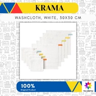 KRAMA - Washcloth, White, 30x30 cm / Baby Handkerchief (10pcs)