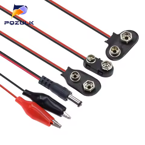 9V Battery Connector Power Clips DC Jack Male Female Alligator Snap Adapter Wire Holder Cable 9 Volt