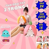 Thú nhồi bông thỏ cà rốt dâu tây 2 trong 1 - Size từ 20 đến 55cm - Quà tặng gấu bông thỏ siêu dễ thư