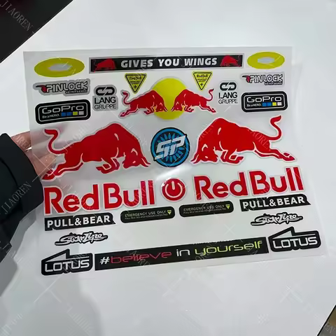 Big Red Bull Helmet Stickers Decal Logo Motorcycle Sticker