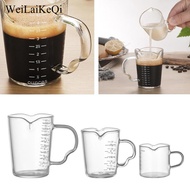 WeiLaiKeQi Glass Measuring milk bottle Jigger Double Mouth Shot Glass Cup and Scale Ounce